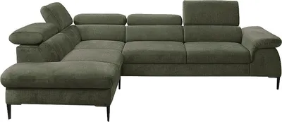 Produktbild von Großes linkes Ecksofa aus grünem Velours - SEPINA by Pascal Morabito