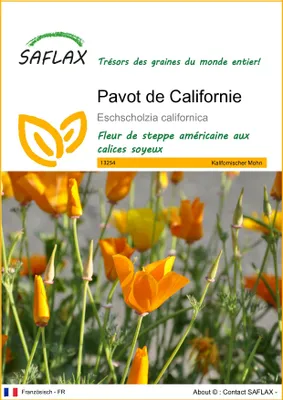 Image de SAFLAX  - Pavot de Californie - 1500 graines - Eschscholzia