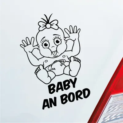 Produktbild von Auto Aufkleber Baby an Bord on Tour 20x30 cm Schwarz Matt Sticker Heckscheibenaufkleber