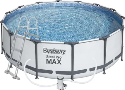 Produktbild von Bestway Steel Swimmingpool- Pro Frame 3,66 x 1 m 56418 mit Kartuschenfilterung und Stufen