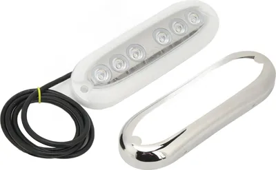 Zdjęcie produktu dla oświetlenie podwodne 12 V do 24 V do łodzi, 6 lamp LED, wodoodporność IP68, mocne uszczelnienie do statków, jachtów, motorówek, RGB/16 W
