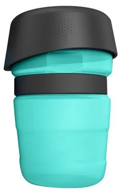 Tragbare Hundewasserflasche 2-in-1 mit Trinkschale, Blau-Grün