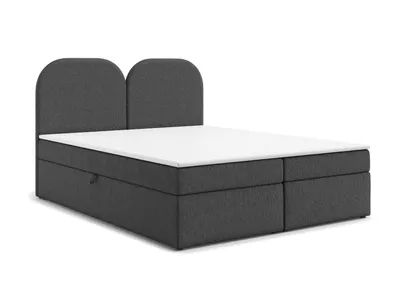 Produktbild von AX LIVING Migwell Boxspringbett 140x200 Dunkelgrau Bettkasten Kopfteil