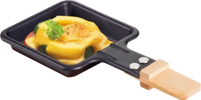 Produktbild von Syntrox Germany Raclette-Pfännchen viereckig mit Bambusgriff schwarz