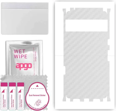 Produktbild von apgo Rückseite + Seiten Schutzfolie, Skin, kompatibel mit Google Pixel 7 Pro, Hinten Displayschutzfolie aus Vinylfolie, kratzfest, einfache Montage - Transparenter Kohlenstoff
