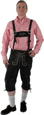 Produktbild von Lederhose Kniebundhose im Trachtenstil mit Träger