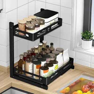 Produktbild von Famanu Gewürzregal 2-stufig - Ausziehbar, verstellbar