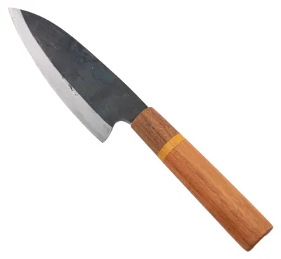 Produktbild von handgeschmiedetes allround Kochmesser in Öl gehärtet 13,5cm Klinge Abverkauf