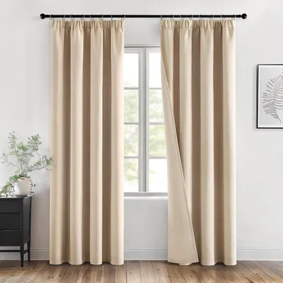 Immagine prodotto di Tende oscuranti con balza - Set di 2 tende oscuranti - Protezione dal freddo - Tende termiche - Ideali per soggiorno o camera da letto