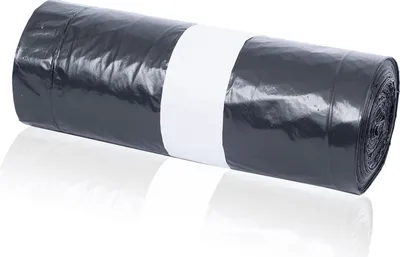 Produktbild von 25 Müllbeutel LDPE Folie 120 Liter mit Zugband Abfallsäcke Müllsäcke schwarz