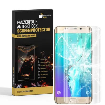 Zdjęcie produktu dla 2x folia pancerna na ekran Samsung Galaxy S6 Edge FULL COVER HD CLEAR