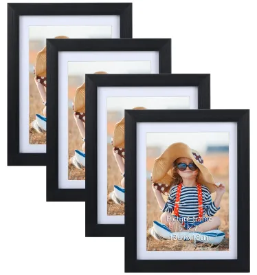 Immagine prodotto di Set di 4 cornici EXYGLO, dimensioni 13x18 cm con passepartout o 15x20 cm senza passepartout