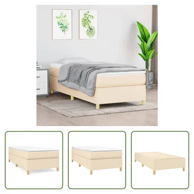 Produktbild von The Living Store Bettgestell Creme 90x200 cm Stoff