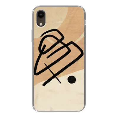 Produktbild von MuchoWow® Handyhülle Schutzhülle Hülle für iPhone XR Schwarz - Design - Braun Silikon Softcase Handy Hülle - Schutzdeckel