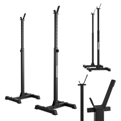 Produktbild von Zipro Langhantelständer Hoch – Verstellbares Squat Rack für Kniebeugen Hantelablage für Bankdrücken Belastbar Massiver Stahlrahmen (Paar) Bis 173 cm