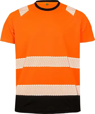 Zdjęcie produktu dla Result Genuine Recycled R502X | Recycled Safety T-Shirt - Koszulka ochronna - Oddychająca - Kolor: Fluorescencyjny pomarańczowy/czarny - Rozmiar: L/XL