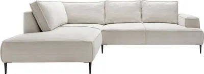 Produktbild von Großes linkes Ecksofa aus beigem Kord - GINETO