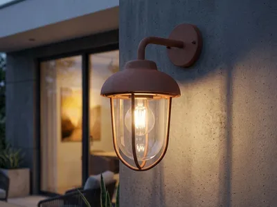 Produktbild von LED Außenwandleuchte in Rostoptik moderne Laterne - Außenwandlampen für Hauswand