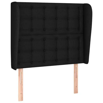 Obrázok produktu pre Čelo postele so záhybmi čierne 93 x 23 x 118/128 cm látka