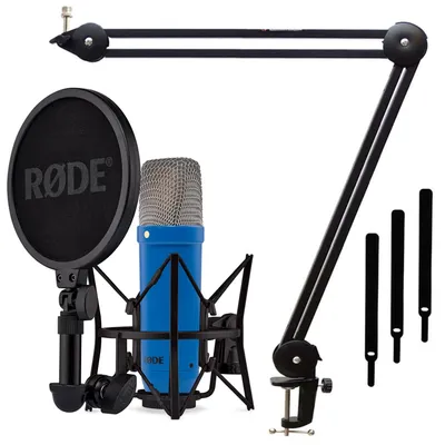 Produktbild von Rode NT1 Signature Cobalt Blau Mikrofon mit Gelenkarm Schwarz
