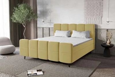 Produktbild von 99rooms Capri Boxspringbett 180x200 cm Velours KRONOS Beige