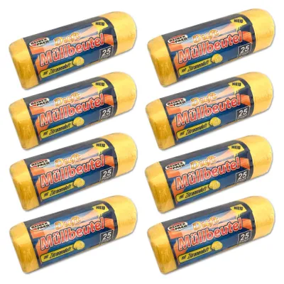 Produktbild von 8 Rollen Duft Müllbeutel Zitrone 20l Zitronenduft Mülltüten Müllsäcke Abfallbeutel 20 Liter Müll Beutel