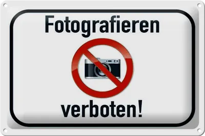 Produktbild von Blechschild Hinweis 30x20cm Fotografieren verboten