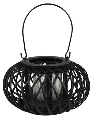 Produktbild von Clayre & Eef Windlicht Ø 23x12 cm Schwarz Bambus