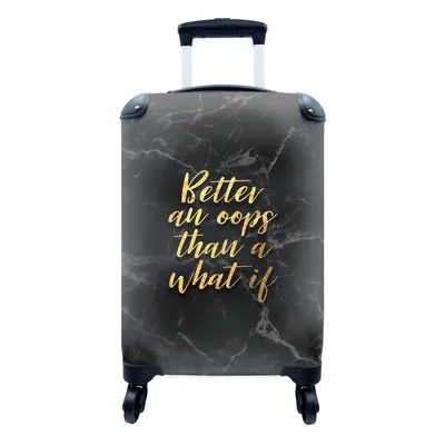 Produktbild von MuchoWow® Koffer Handgepäck Trolley Rollkoffer Kleine Reisekoffer mit 4 Rollen - Zitate - Motivation - Gold - Marmor - Cabin Size < 55x40x23 cm & 55x40x20 cm - Fotokoffer - Kabinenkoffer - Boardgepäck - Reise-Box - Reisekoffer - Reisegepäck - Koffer mit Bild - Trolley für Kinder
