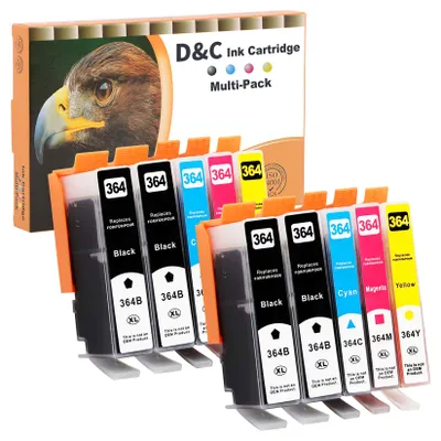 Produktbild von D&C 10x 364XL Druckerpatronen Kompatibel für HP 364XL Patronen für Photosmart 5520 5510 6510 6520 7510 7520, Deskjet 3520 3070A 3522, Officejet 4620