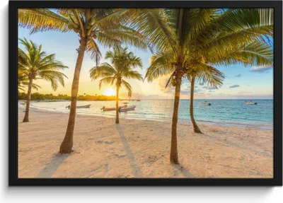 Produktbild von MuchoWow® MuchoWow® Gerahmtes Poster Strand - Meer - Mexiko - Sonnenuntergang 60x40 cm - Poster mit zchwarzem Bilderrahmen - Printing - Wanddeko Schlafzimmer