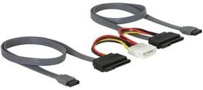 Obrázok produktu pre DeLOCK SATA All-in-One cable for 2x HDD, 0,5 m
