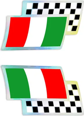 Image de Autocollant 3D Drapeau Italie Échec HQ, 25 x 40 mm