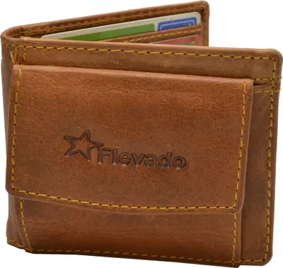 Produktbild von flevado Herren Büffelleder Dollarclip Portemonnaie Münzfach Braun RFID Schutz
