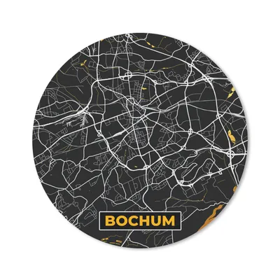 Produktbild von MuchoWow® Mauspad Mousepad Bochum - Stadtplan - Karte - Gold - Deutschland 50x50 cm - Mousepads - Maus Mat - Pad - Mausunterlage - Vinyl