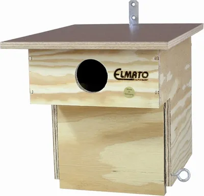 Produktbild von Elmato 10175 Starenkasten Nistplatz Kobel Stare, mit Nesträuberschutz wetterfest, 28x27x29cm