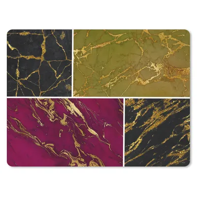 Produktbild von MuchoWow® Mauspad Mousepad Marmor - Gold - Collage 40x30 cm - Mousepads - Maus Mat - Pad - Mausunterlage - Anti Rutsch