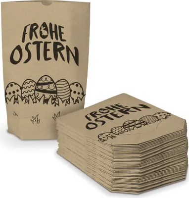 Produktbild von 40x itenga Geschenktüte Frohe Ostern Wiese braun schwarz