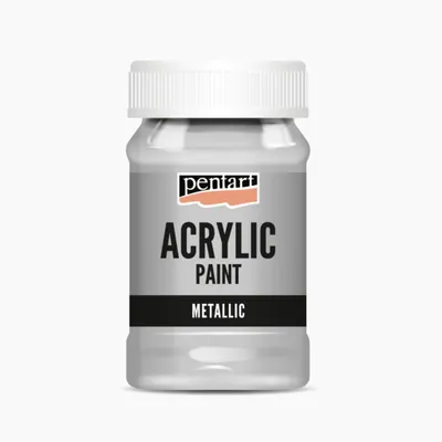 Zdjęcie produktu dla PENTART Metaliczna farba akrylowa, 100 ml, srebrna