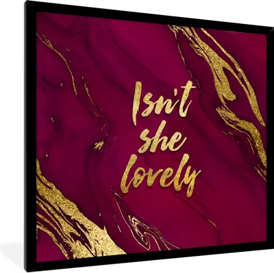 Produktbild von MuchoWow® Gerahmtes Poster Wunderschön - Gold - Rosa - Marmor 40x40 cm - Poster mit Schwarzem Bilderrahmen Wandposter Rahmen Foto Bilder - Mit Rahmen - Wanddekoration Schlafzimmer