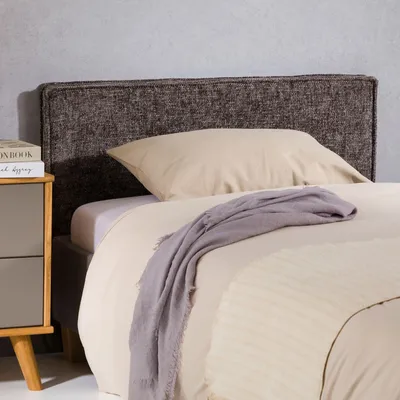 Produktbild von Kopfteil YOLAN 90cm grau- Headboard mit hochwertigem Stoffbezug,  weiches Headboard, Bettrückwand, gemütliches Bettkopfteil