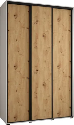 Produktbild von MEBLE KRYSPOL Davos 1 Schrank, drei Türen - 235,2x150x60 cm - Weiß Artisan Schwarz