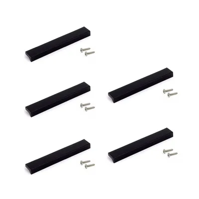 Produktbild von Emuca Lot von 5 Möbelgriffe Xirivella, L160mm, 128mm Achsenabstand, Aluminium, schwarz eloxiert