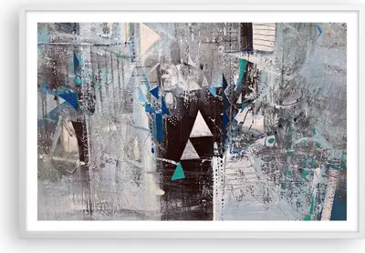Produktbild von Gerahmtes Poster - Weißer Rahmen - Abstraktion modern - 91,5x61 cm - Wand Bild - Wanddeko - Wandbilder - Kunstposter - Wandposter - Bilderrahmen - Bilder - Kunstdruck - Wandbild - P2WAA91x61-4006