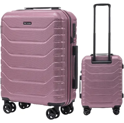 Image de Valise cabine, en polycarbonate, roulettes pivotantes à 360°, rose