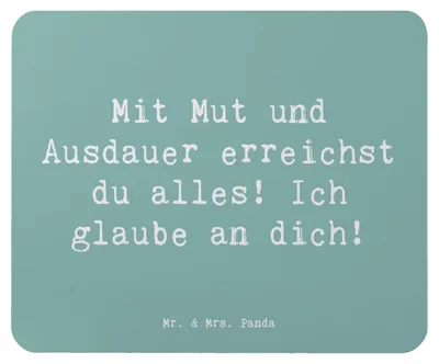 Produktbild von Mr. & Mrs. Panda Mauspad Spruch Sportliche Wettkämpfe Mut und Ausdauer - Meeresbrise - Geschenk, Energie, Zuversicht, Mouse Pad, laptop mousepad, Vertrauem, mausteppich
