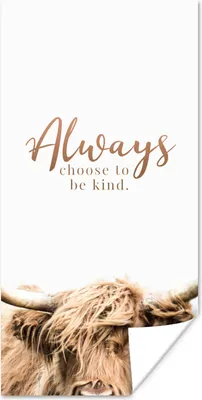 Produktbild von MuchoWow® Poster Schottischer Highlander - Zitate - Weiß 60x120 cm - Wandschmuck
