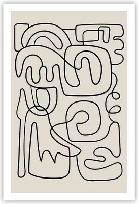 Produktbild von Poster - Poster ohne Rahmen - Linien Figuren Formen - 61x91,5 cm - Wand Bild - Wanddeko - Wandbilder - Kunstposter - Wandposter - Bilder - Kunstdruck - Wanddekoration - Wandbild - P2XPA61x91-5121