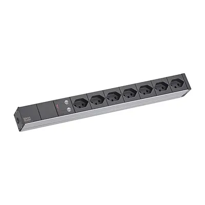 Zdjęcie produktu dla Bachmann 19” IT Basic, Podstawowy, 1U, 7 x gniazdo sieciowe, Typ J, 3 m, Ochrona przez zbyt wysokim napięciem