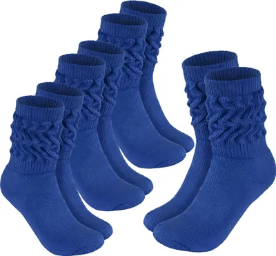 Obrázek produktu pro BRUBAKER Slouch Socks - Dámské ponožky pro fitness, jógu a cvičení - Sportovní ponožky pro ženy, modré, velikost 35-38, 4 páry